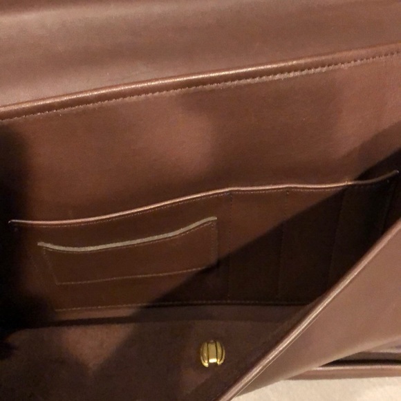 Cognac Brown Leather Coach Briefcase - Picture 4 of 6